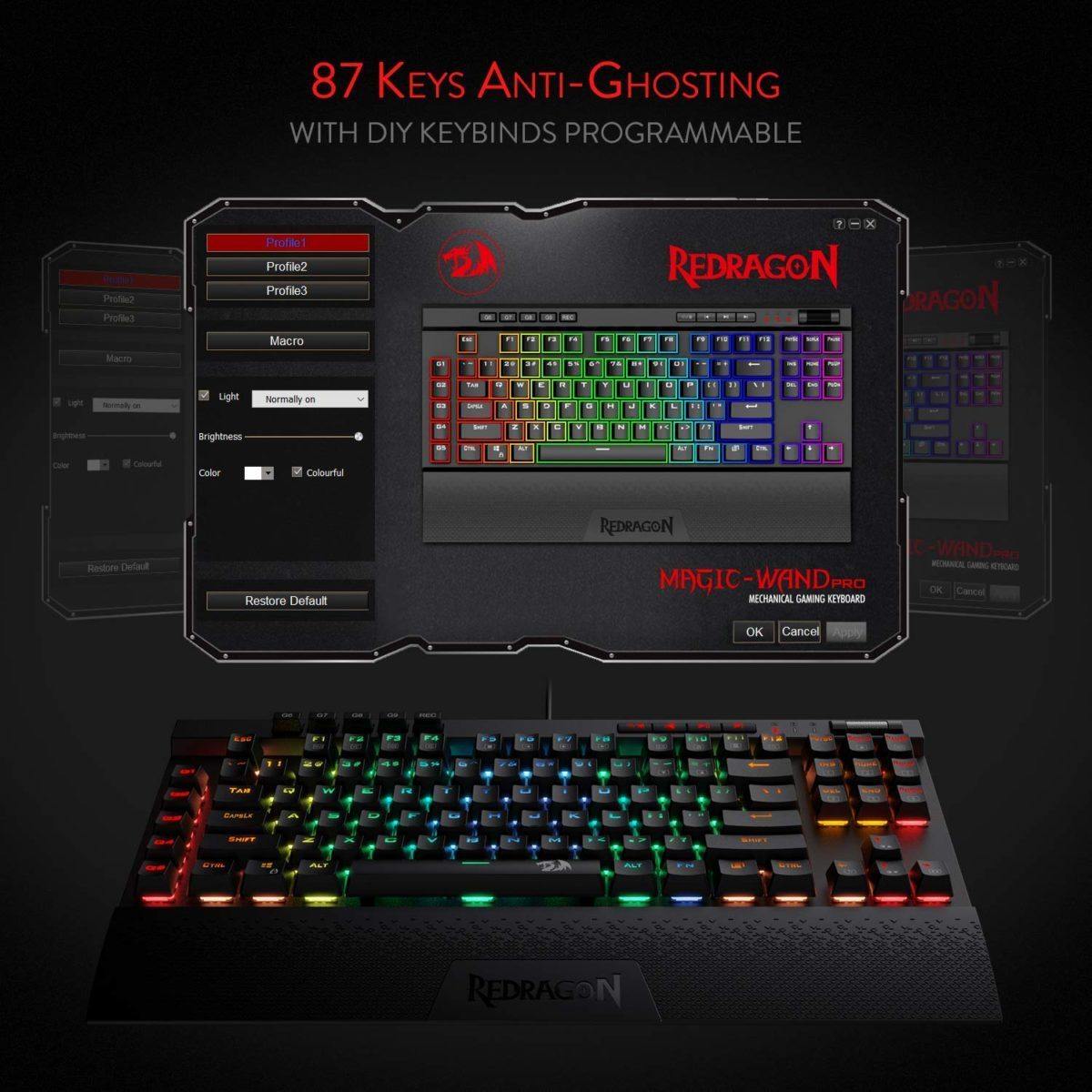 Redragon MAGIC-WAND K587 RGB Mechanical Gaming Wired Keyboard - REDRAGON - Compro System