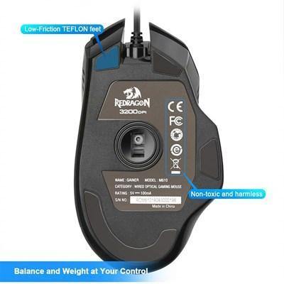 Redragon GAINER M610 Wired USB Gaming Mouse (Black), 3200 DPI - REDRAGON - Compro System