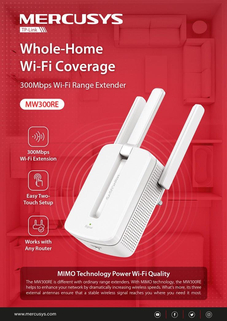 Mercusys MW300RE 300Mbps Wi-Fi Range Extender - Mercusys - Compro System