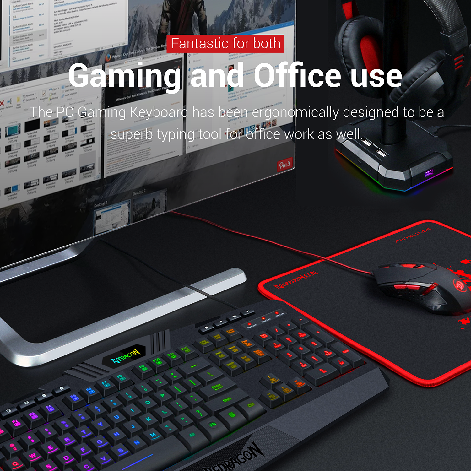Redragon S101-3 Wired Gaming RGB Keyboard and M601 Mouse Combo - REDRAGON - Compro System