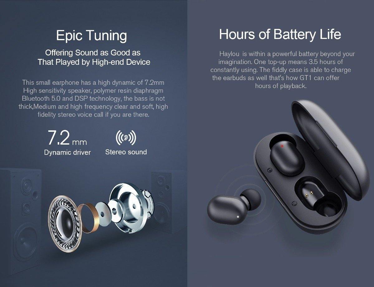 Haylou GT1 Plus TWS bluetooth 5.0 Noise Cancelling Earphone Black with Warranty - Haylou - Compro System