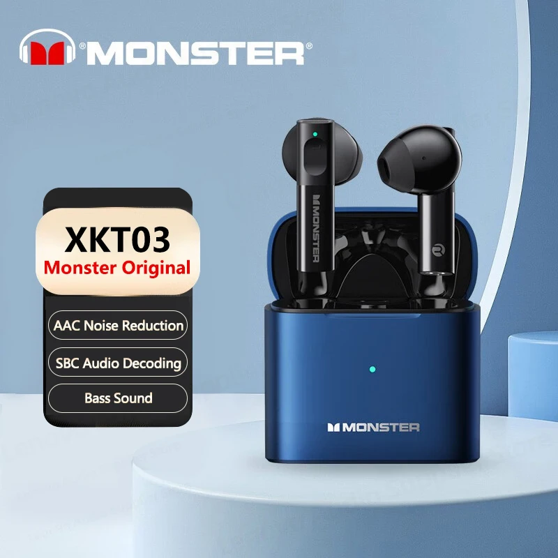 Lenovo Monster XKT03 Bluetooth 5.2 Wireless Earbuds Noise Reduction