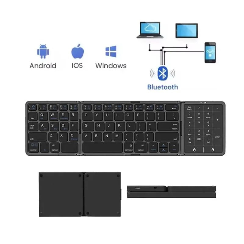 Compro™ KeyFold Foldable Bluetooth Keyboard with Touchpad