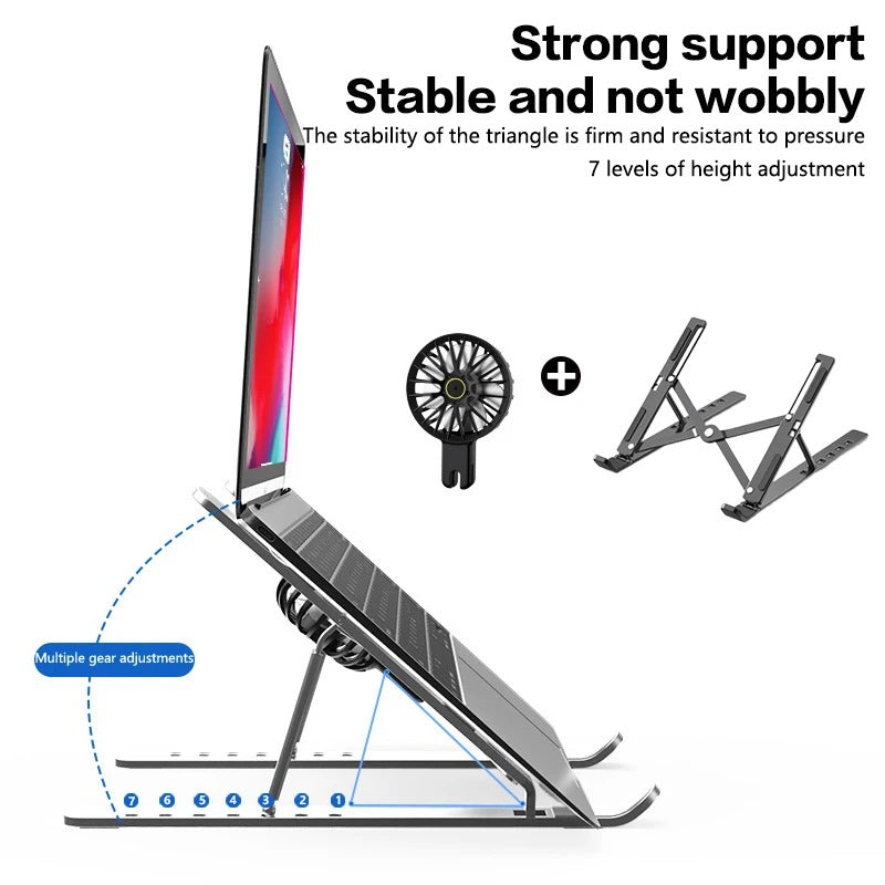 Compro™ Folding Adjustable Aluminum Laptop Stand + FREE POUCH