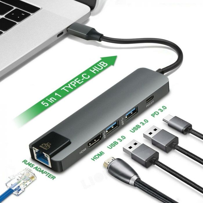 Compro™ USB Type C to 5 In 1 HUB
