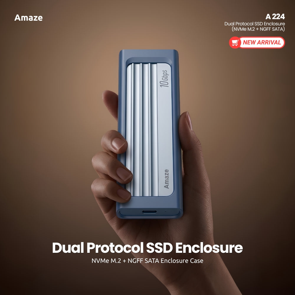Dual Protocol SSD Enclosure (NVMe M.2 + NGFF SATA) | A-224
