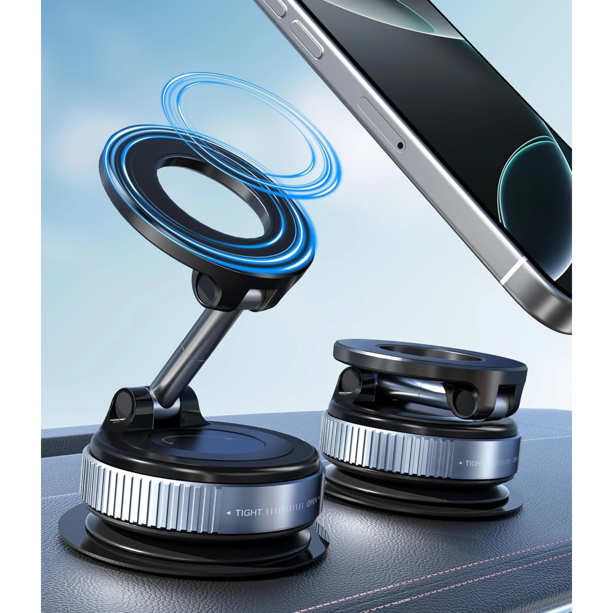 Compro™ Magnetic + Vacuum Suction Car Phone Mount