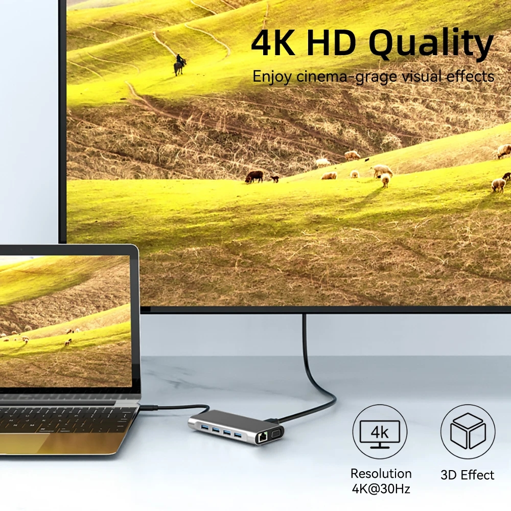 Buy Wholesale China Wholesale 11-in-1 Usb Type-c Usb-c Multi Hub Laptop Docking  Station Hdmi 1080p 60hz Usb C Hub For Macbook & Usb C Hub at USD 13.79