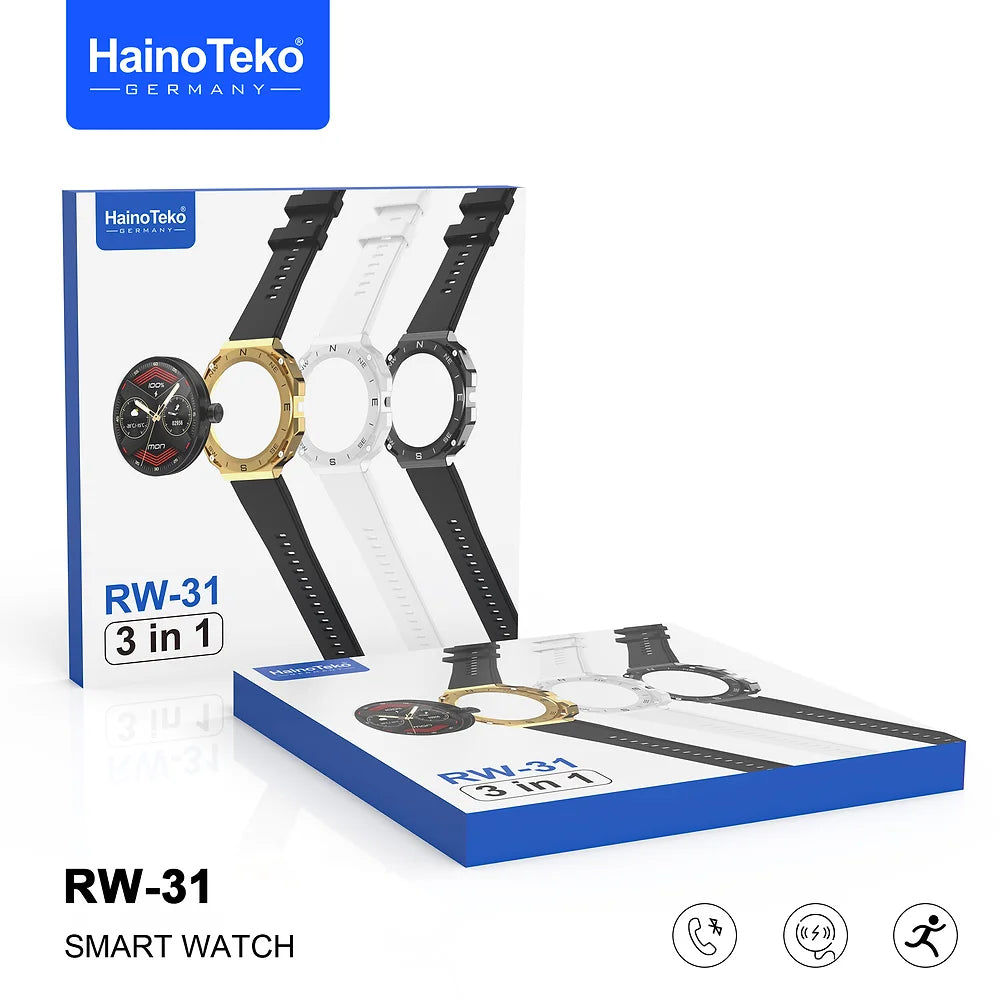 Haino Teko RW-31 Smart Watch- 3 In 1