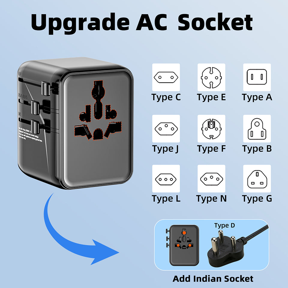 Compro™ Fast Charging GaN World Travel Adapter