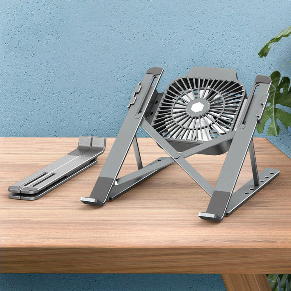 Compro™ Foldable Portable Laptop Stand with Cooling Fan