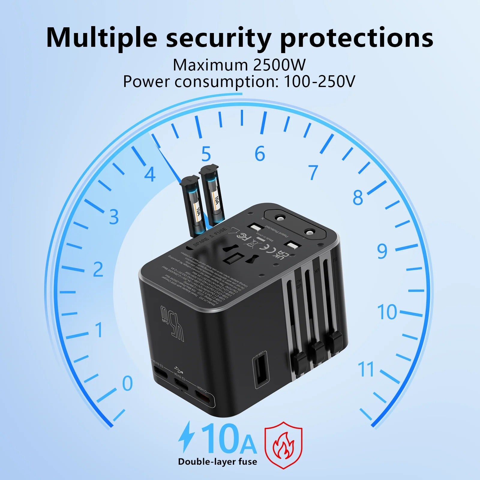 Compro™ PilotPro Fast Charging GAN World Travel Adapter
