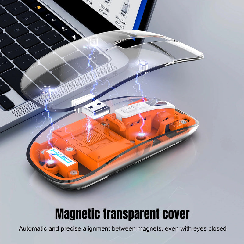 Compro™ 3 Modes Wireless Transparent 2.4G Mouse - Compro System
