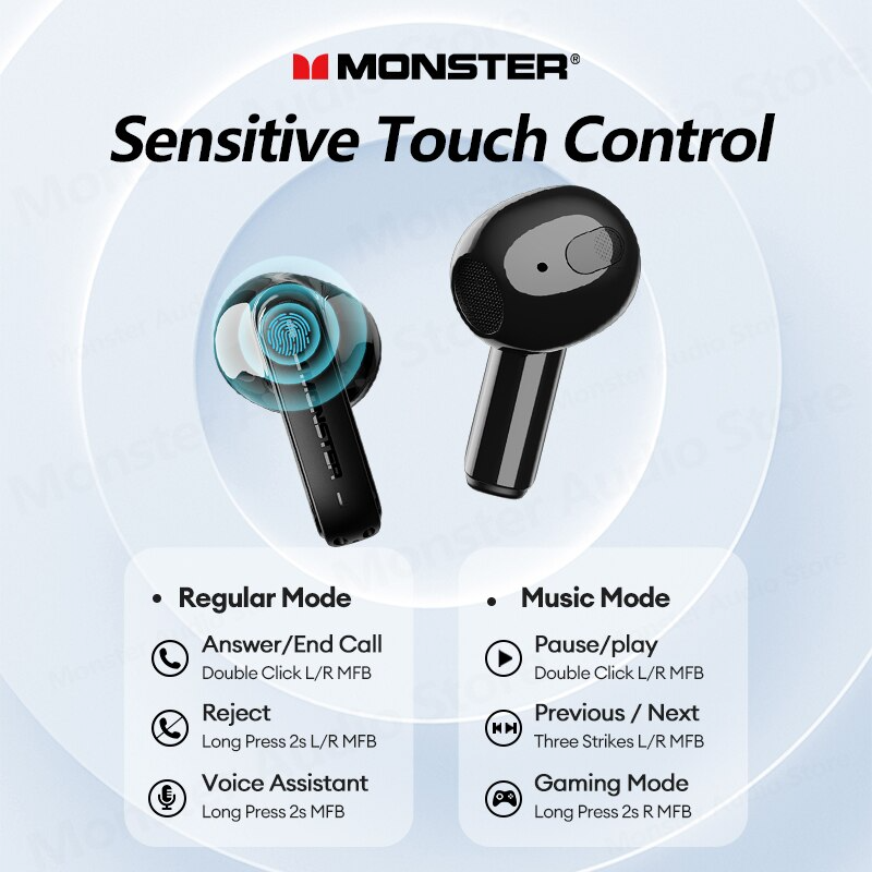 Lenovo Monster XKT12 Bluetooth 5.3 Gaming Earbuds