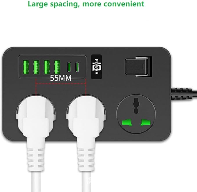 Compro™ Multifunctional Smart Socket, 3 Outlets with 4 USB 2 TYPE-C Power Outlets,