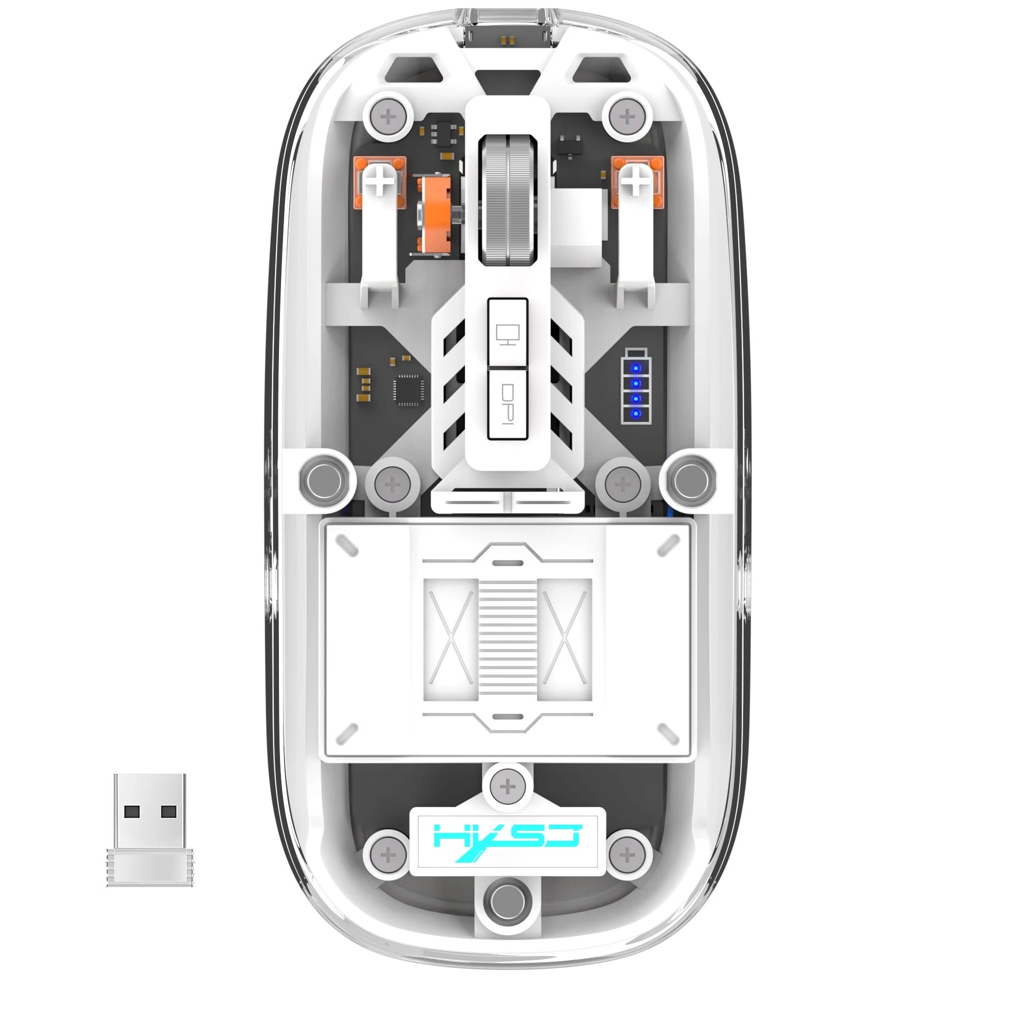 Compro™ 3 Modes Wireless Transparent 2.4G Mouse