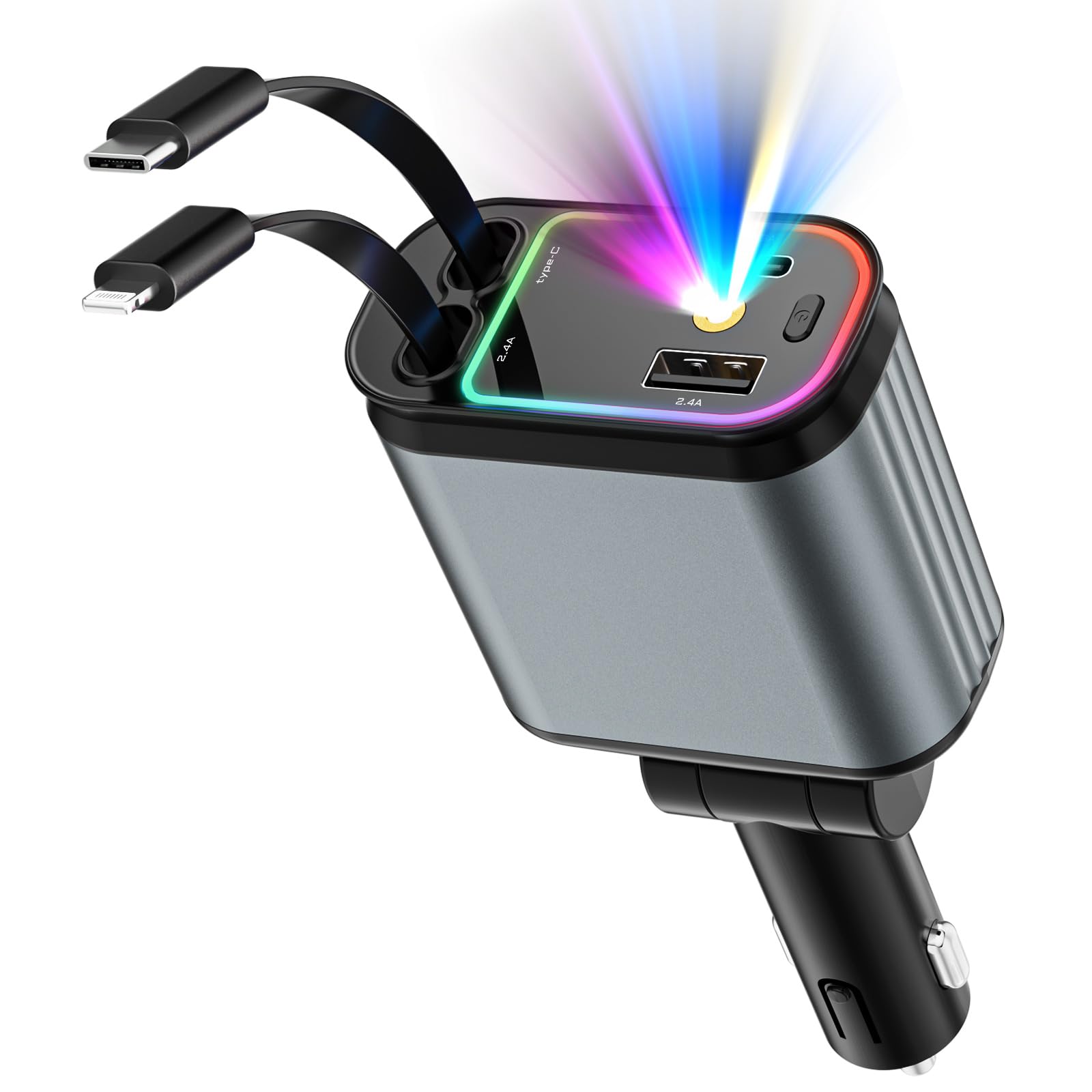 Compro™ 4-In-1 Retractable Car Charger