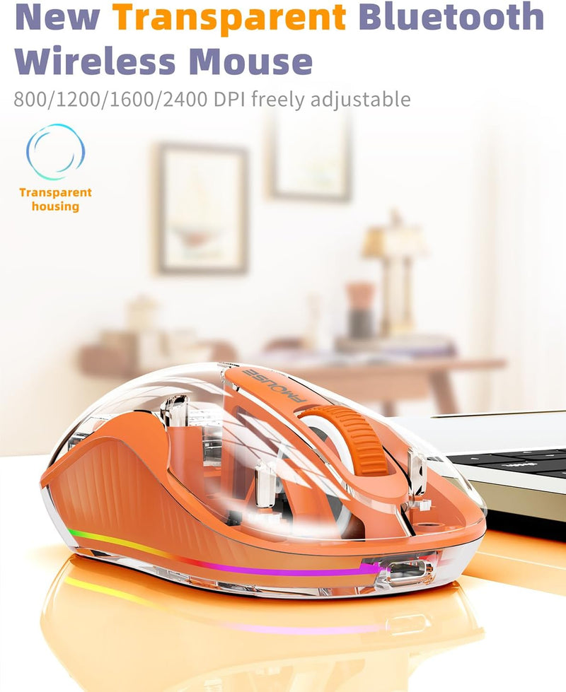 Compro™ New Style Transparent Mouse with Dual Connector