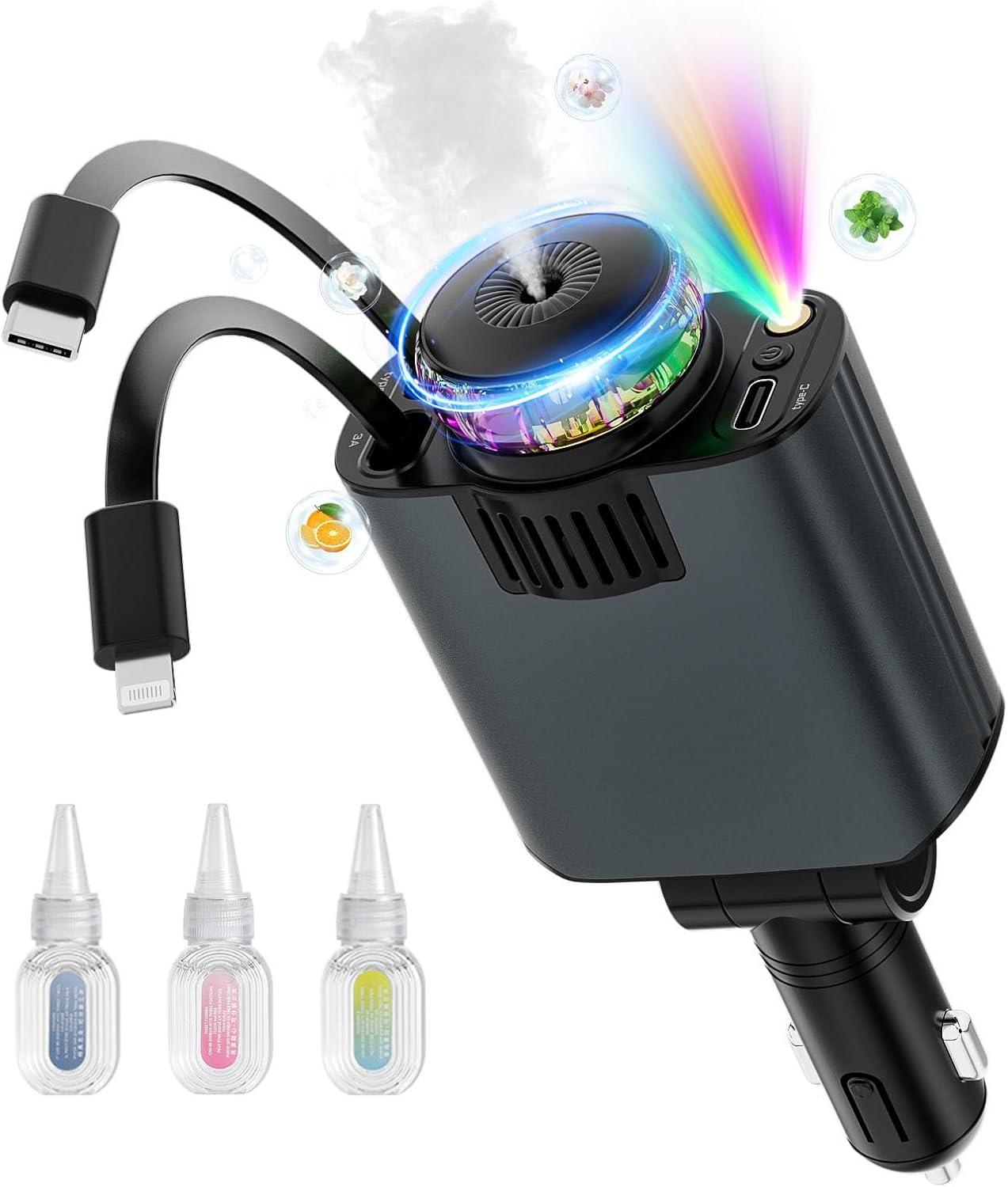 Compro™ 5-In-1 Aromatherapy Car Charger with Roof Starlight