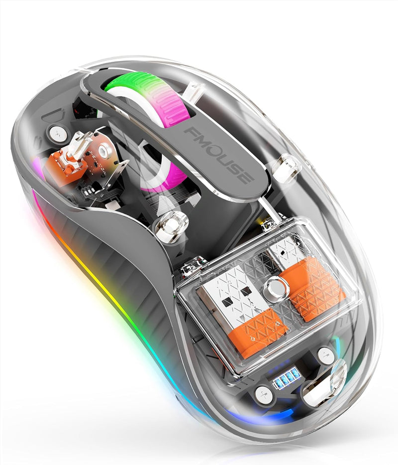 Compro™ New Style Transparent Mouse with Dual Connector