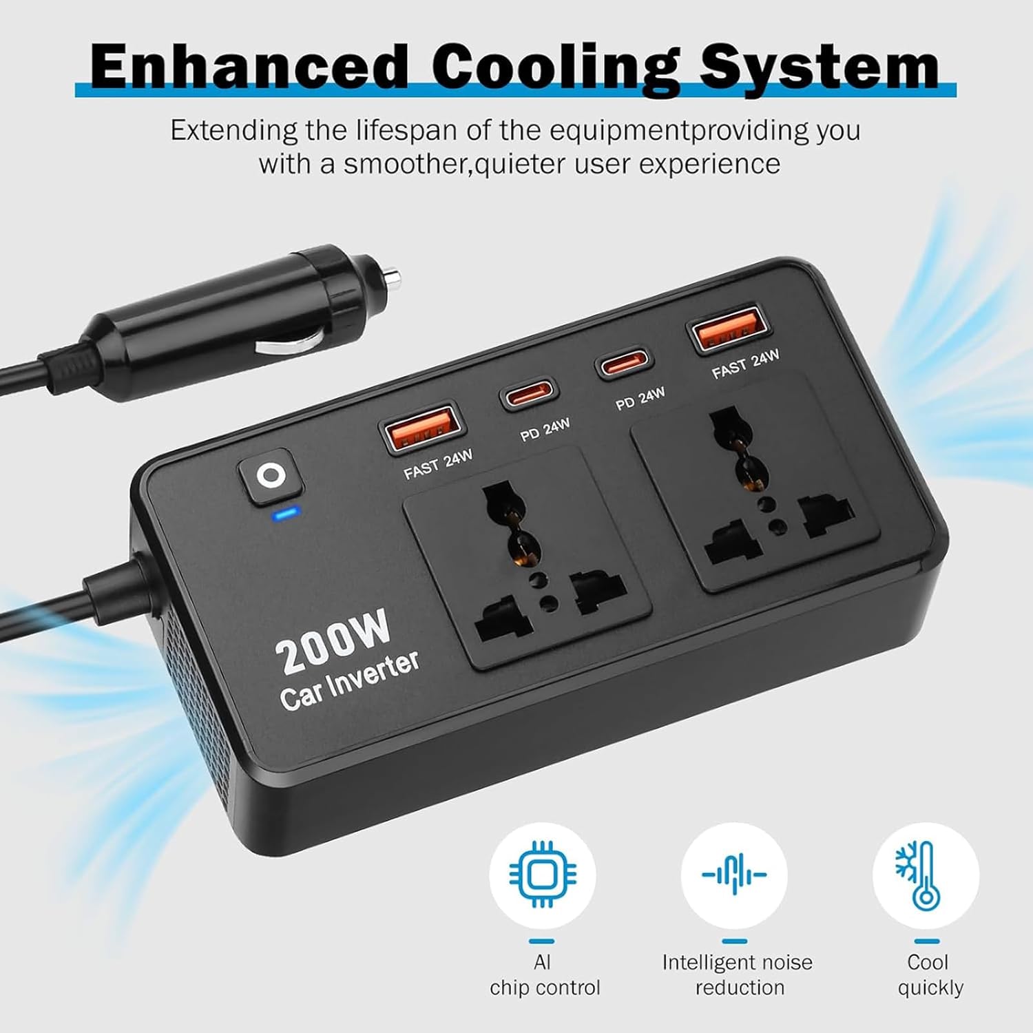 Compro™ 200W Car Power Inverter