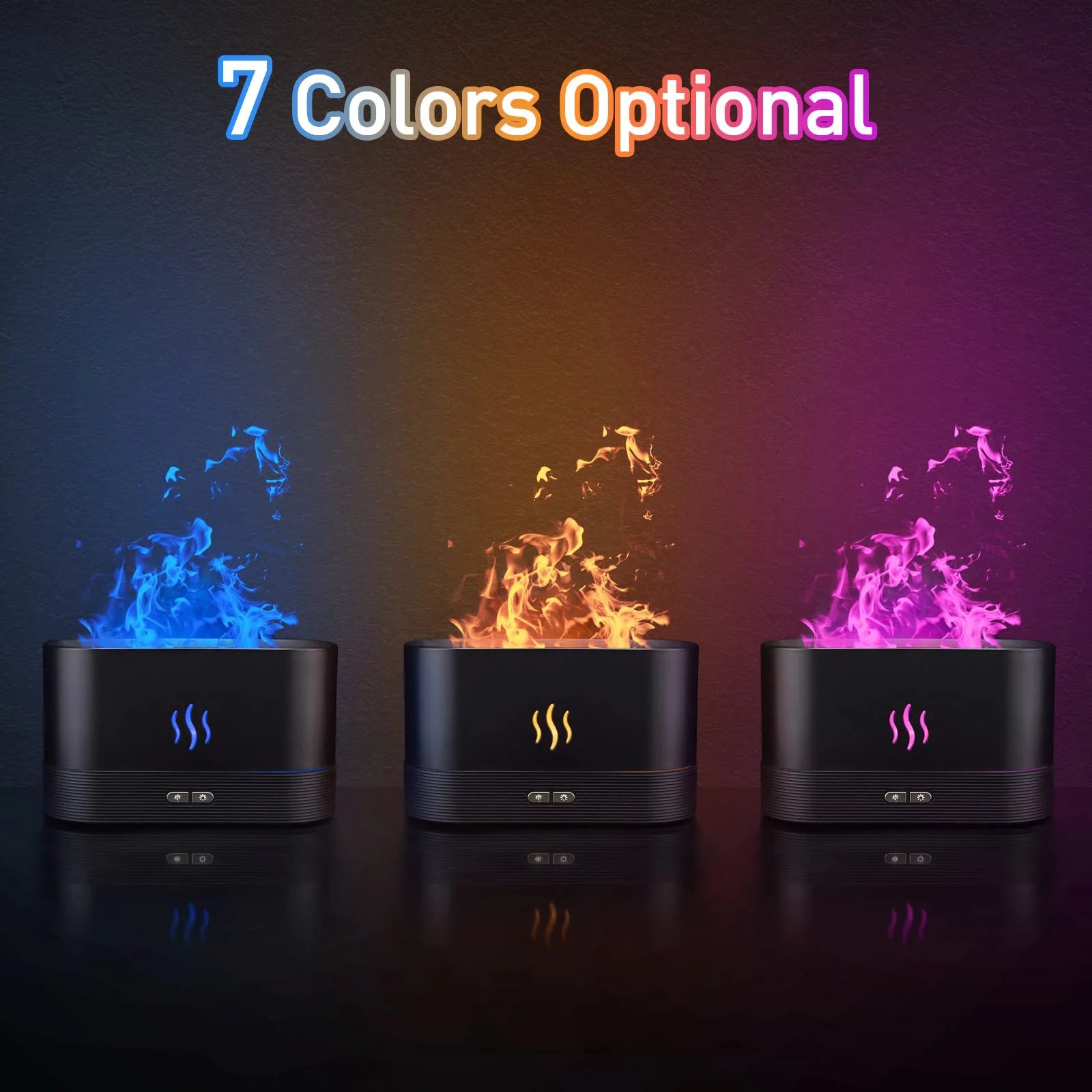 Compro™ RGB Flame Humidifier and Aroma Diffuser