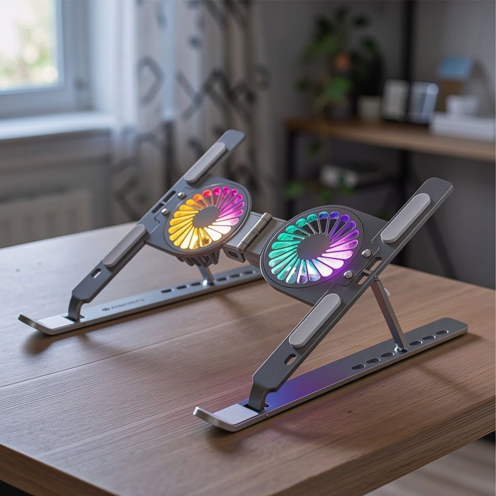 Compro™ Aluminum Alloy Laptop Stand with Dual Air cooling Radiator