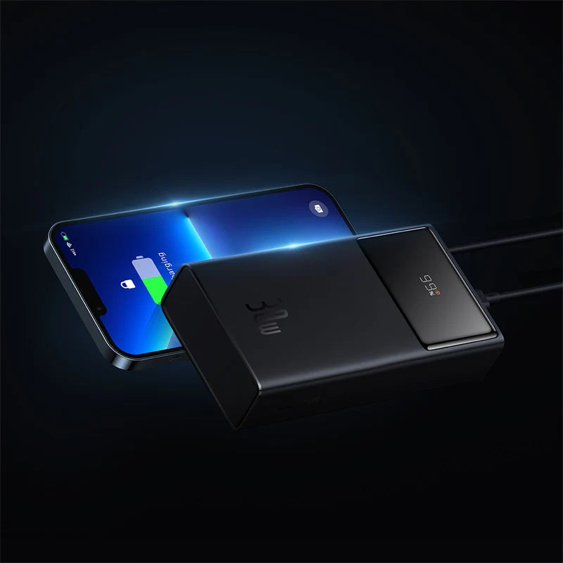 Baseus Star-Lord Digital Display Fast Charging Power Bank 10000mAh 30W Cluster Black（With Simple Series Charging Cable USB to Type-C 3A 0.3m Black）