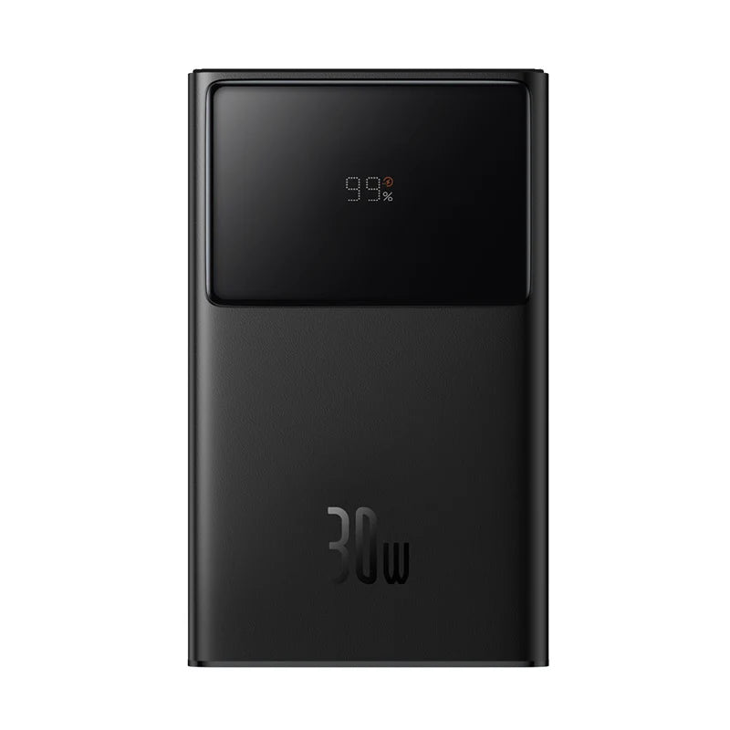 Baseus Star-Lord Digital Display Fast Charging Power Bank 10000mAh 30W Cluster Black（With Simple Series Charging Cable USB to Type-C 3A 0.3m Black）