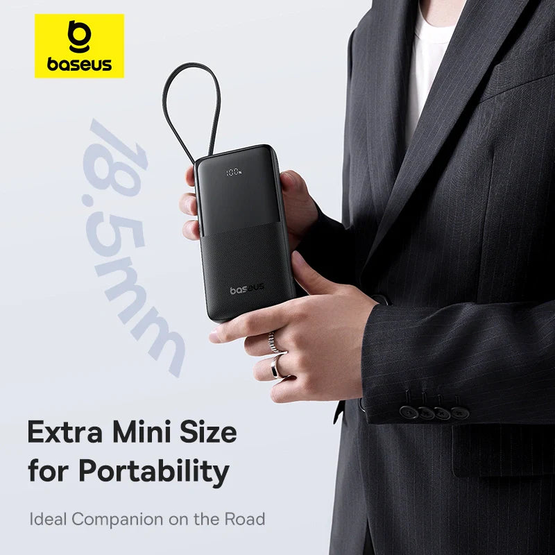 Baseus Bipow 2 Digital Display Power Bank 10000mah 20W With Built-in Type C Cable