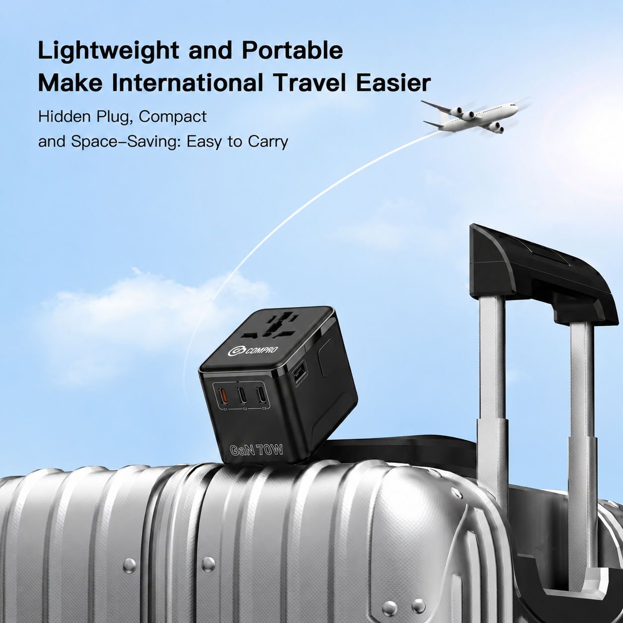 Compro™ PilotPro Fast Charging GAN World Travel Adapter
