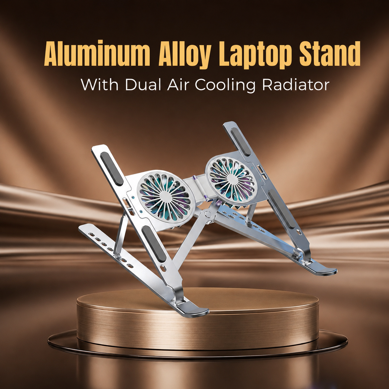 Compro™ Aluminum Alloy Laptop Stand with Dual Air cooling Radiator