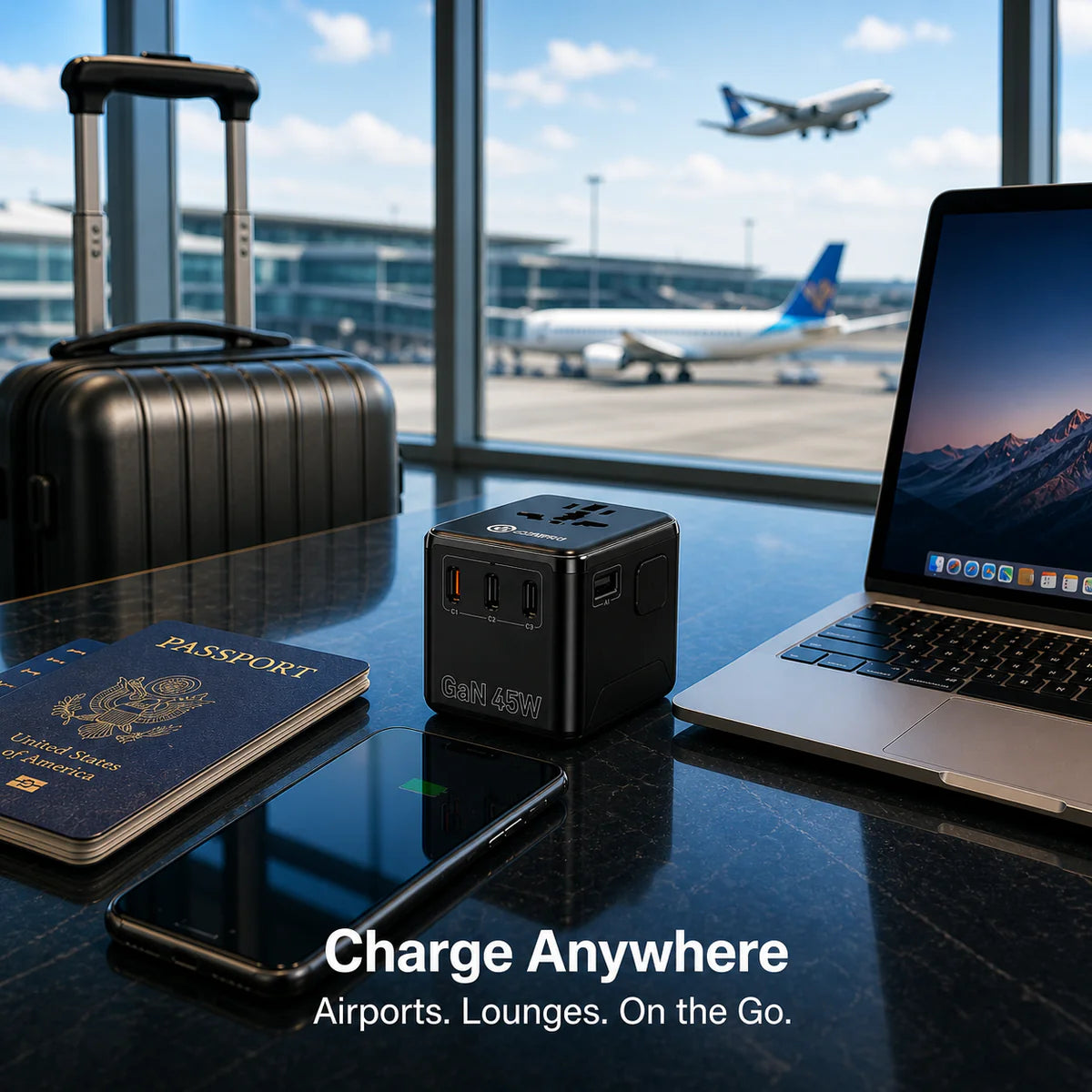 Compro™ PilotPro Fast Charging GAN World Travel Adapter