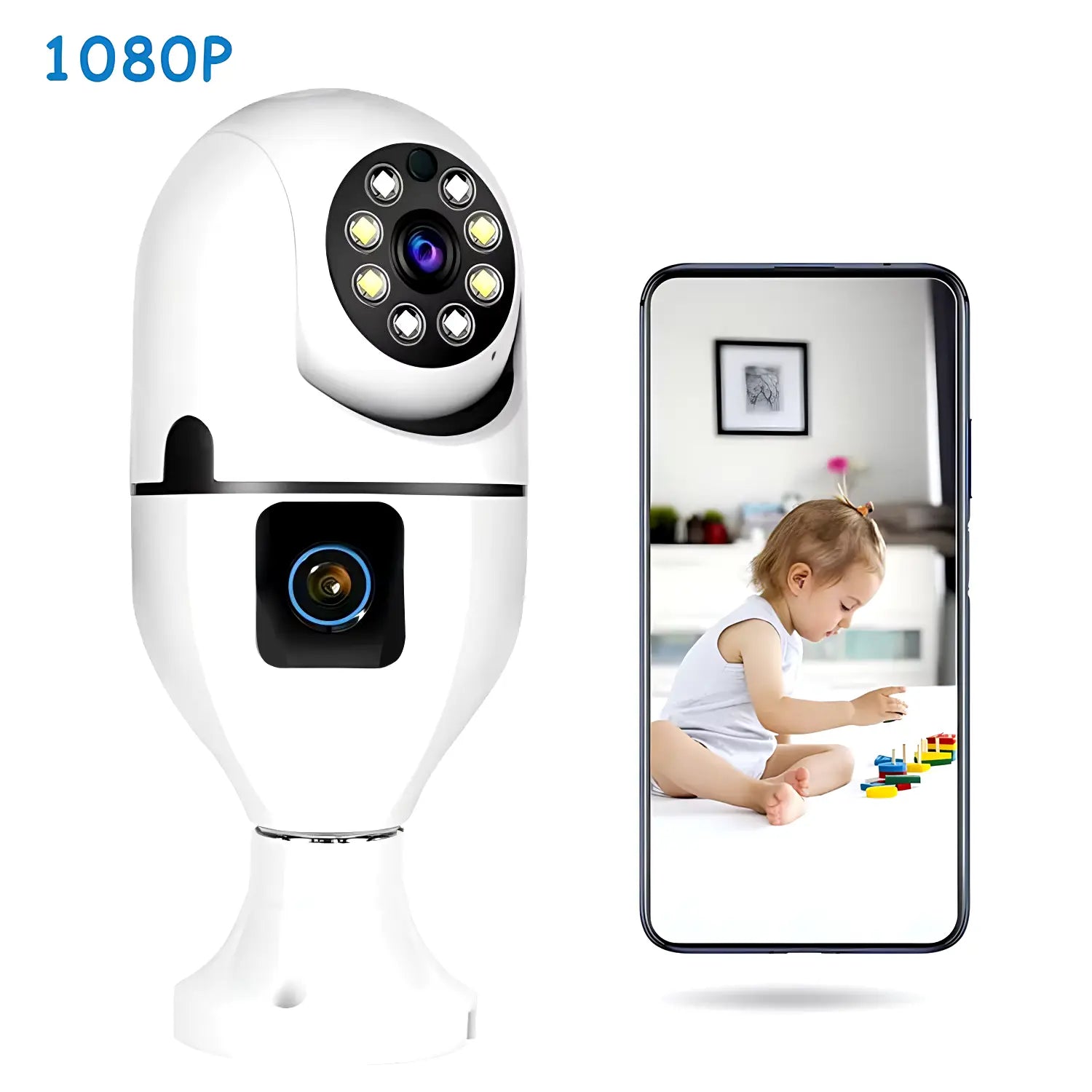 Compro™ Dual Lens Night Vision Motion Detection Bulb Camera