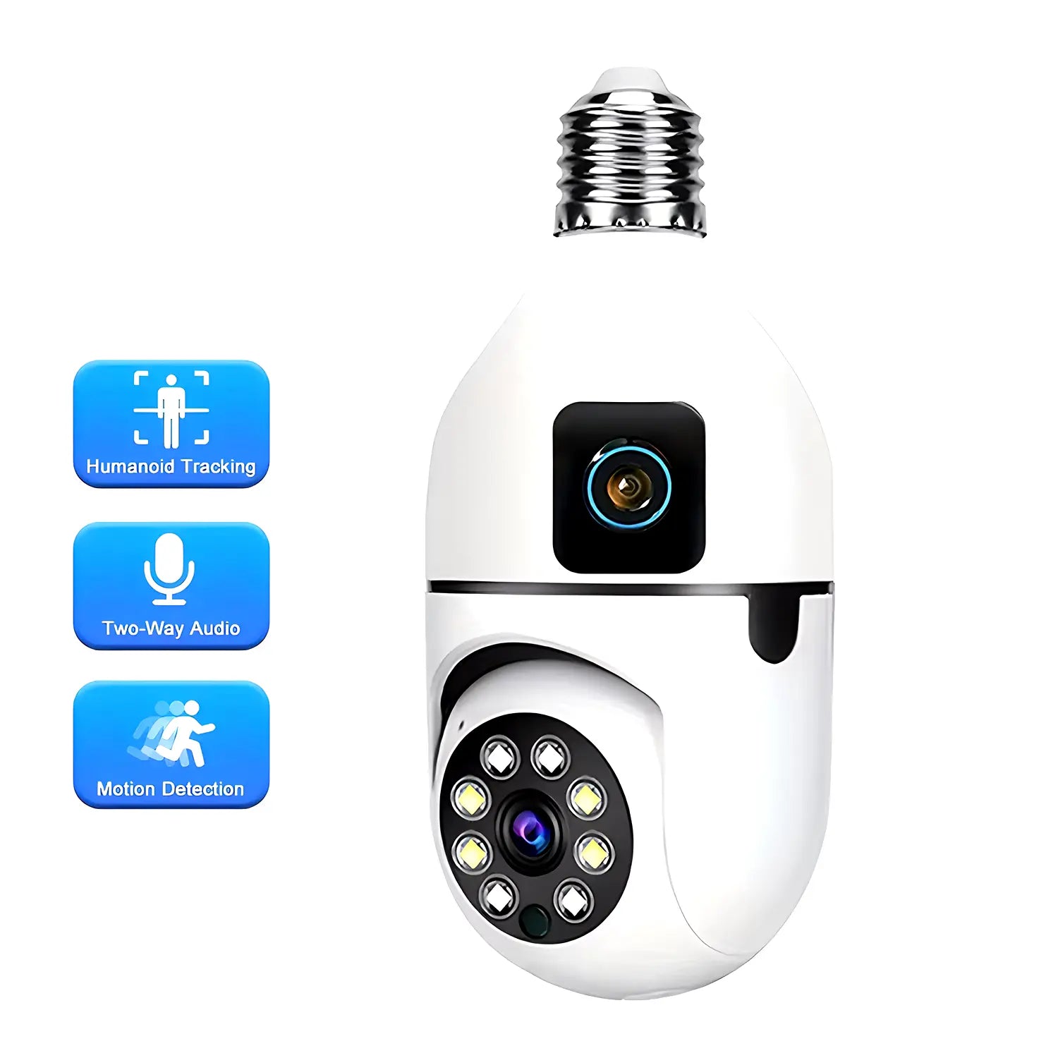 Compro™ Dual Lens Night Vision Motion Detection Bulb Camera