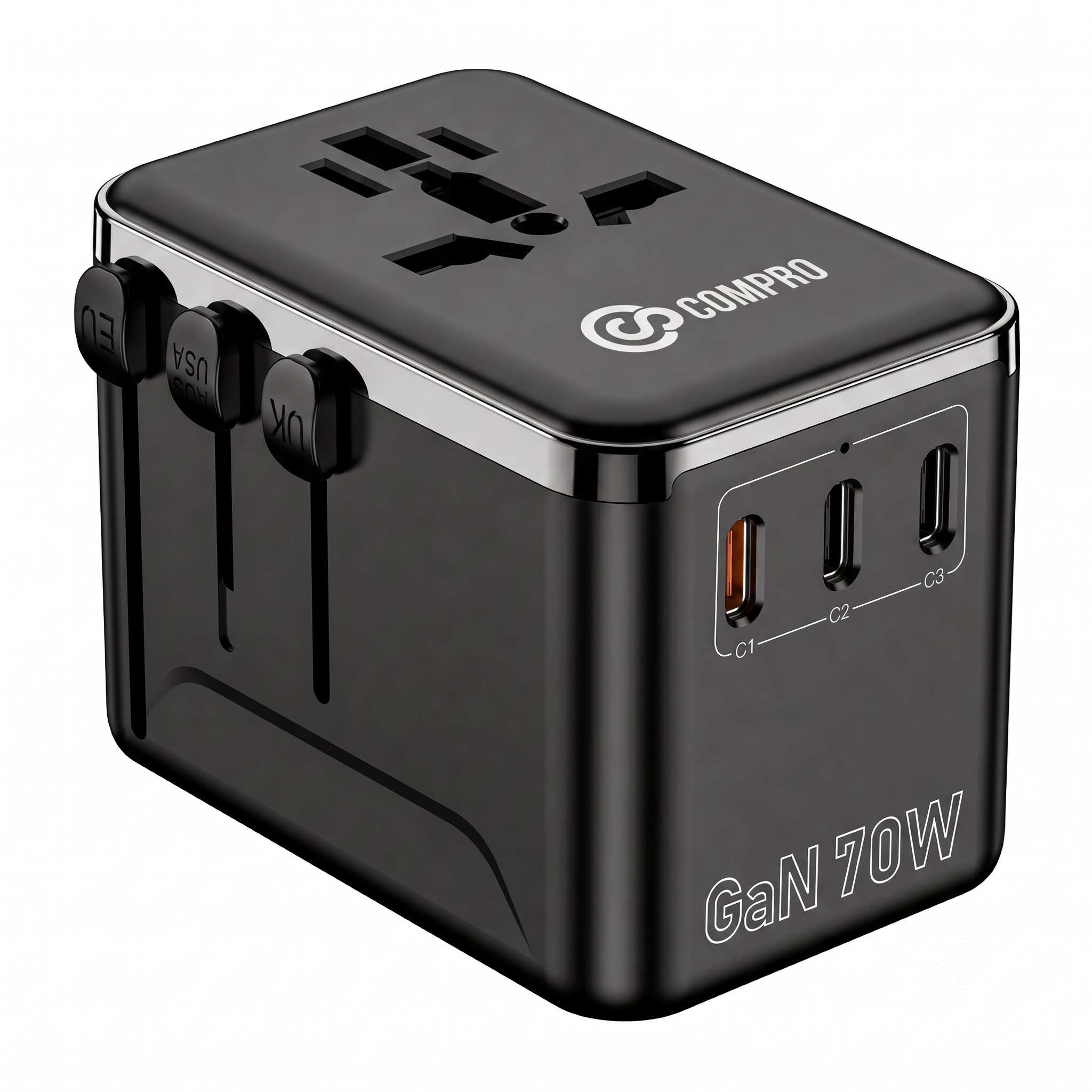 Compro™ PilotPro Fast Charging GAN World Travel Adapter