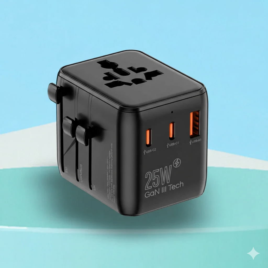 Compro™ 25W Fast Charging GaN World Travel Adapter