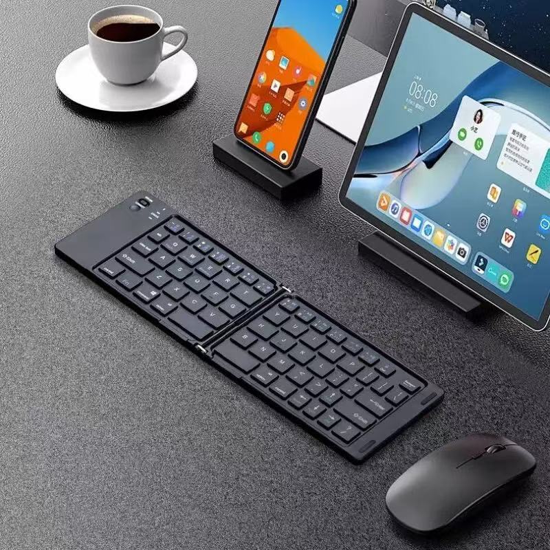 Compro™ Mini Foldable Bluetooth Keyboard with FREE Mobile Phone Holder