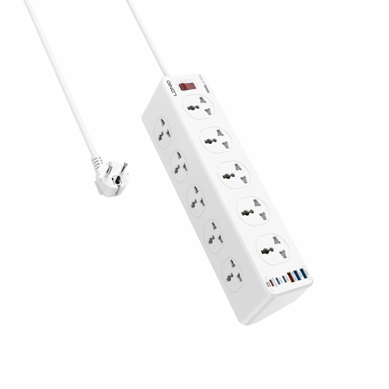 LDNIO SC10610C 10 AC Outlets Power Strip (3USB-C & 3USB-A) (New Edition)