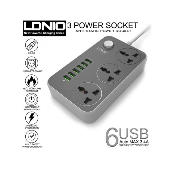 Ldnio 3 AC Outlets Universal Power Strip SC3604