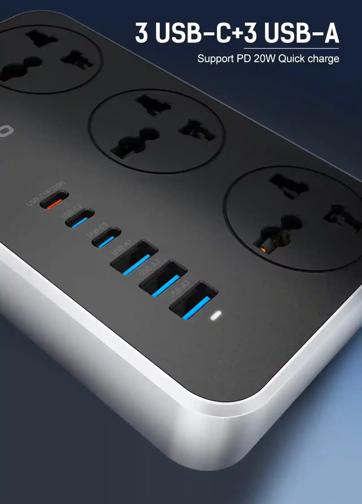 Ldnio 3 AC Outlets Universal Power Strip SC3604C