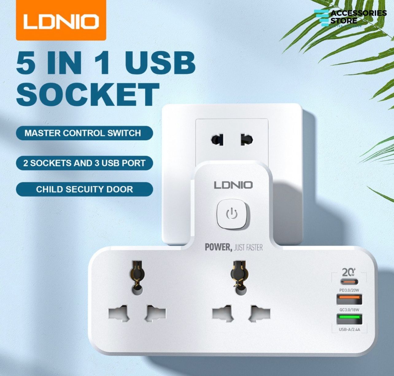 Ldnio 2 AC Outlets Portable Extension Power Socket - Compro System