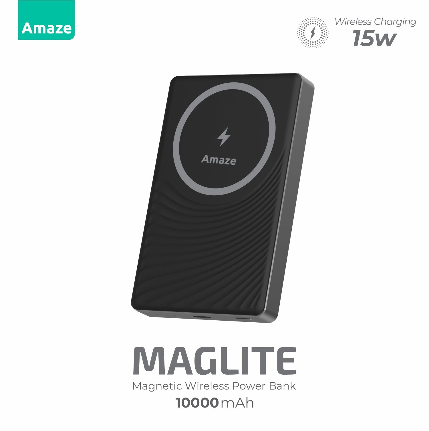 AMAZE MAGLITE Magnetic Wireless Power Bank 10000MAH  20 W- A245