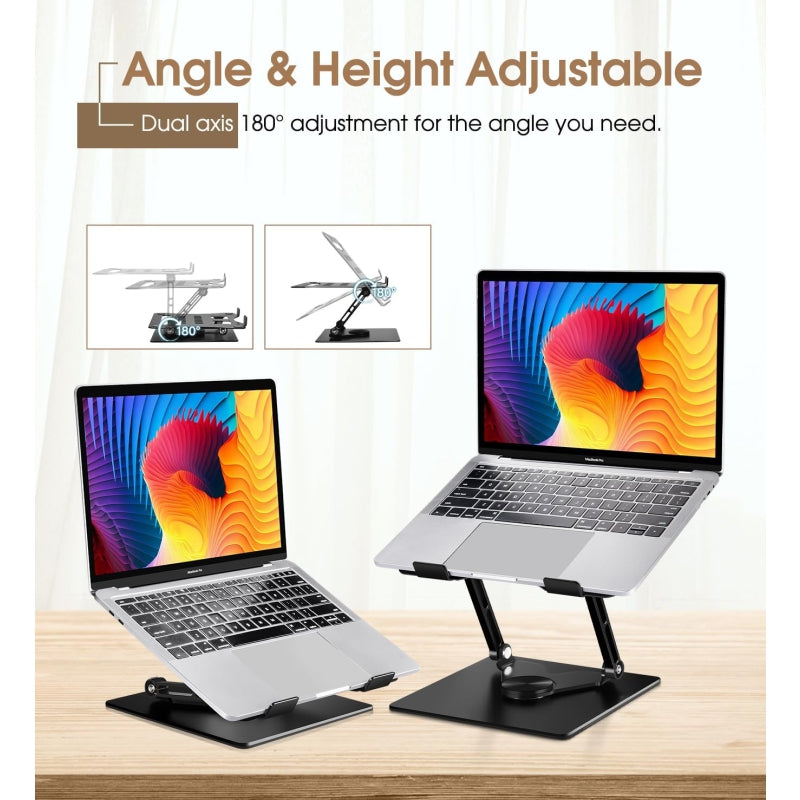 Compro™ Adjustable Aluminum Laptop Stand with 360° Rotating Base