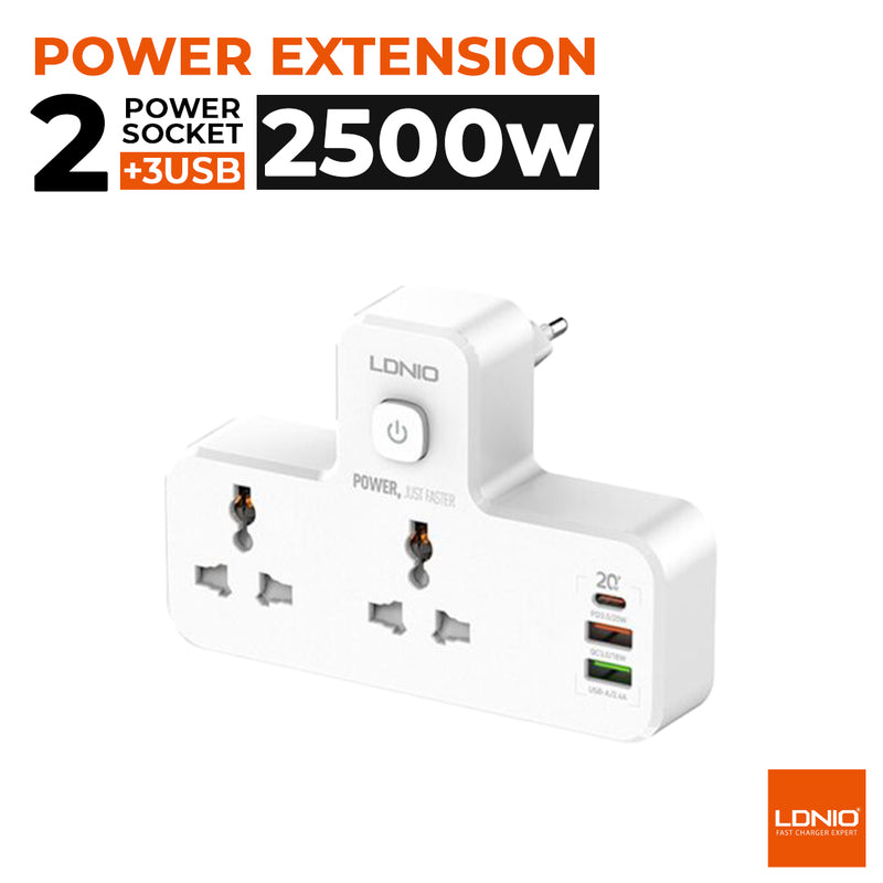 Ldnio 2 AC Outlets Portable Extension Power Socket