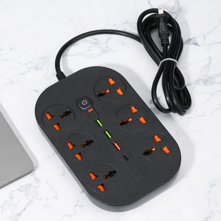 Compro™ 8.4A Universal Power Socket Extension With 6 Ac Sockets , 3 Usb Ports And Type-C Port