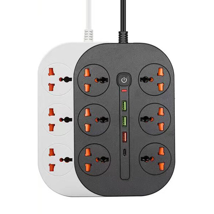 Compro™ 8.4A Universal Power Socket Extension With 6 Ac Sockets , 3 Usb Ports And Type-C Port