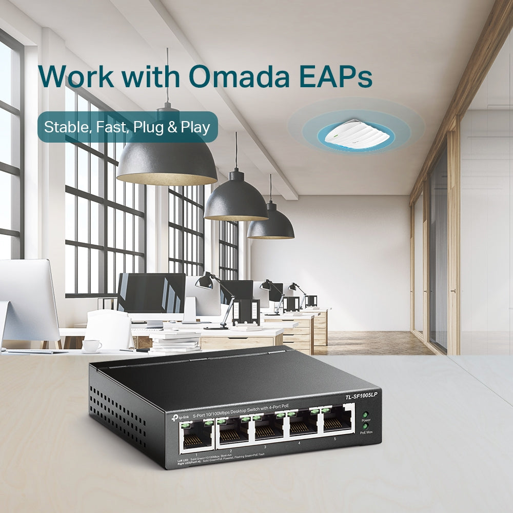 TL-SF1005LP 5-Port 10/100Mbps Desktop PoE Switch with 4-Port PoE