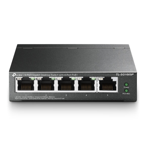 TP-Link Network Gigabit Desktop Switch TL-SG1005P 5-Port Gigabit Desktop Switch with 4-Port PoE+