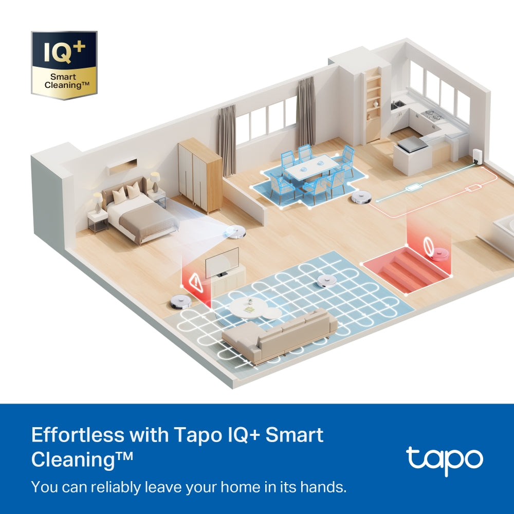 Tapo RV30 Max Plus White 5300Pa Hyper Suction Robot Vacuum & Mop + Smart Auto-Empty Dock